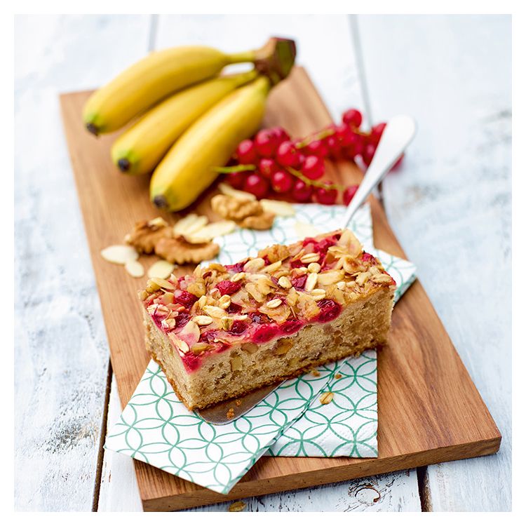 Vegane Banane-Johannisbeer-Schnitte