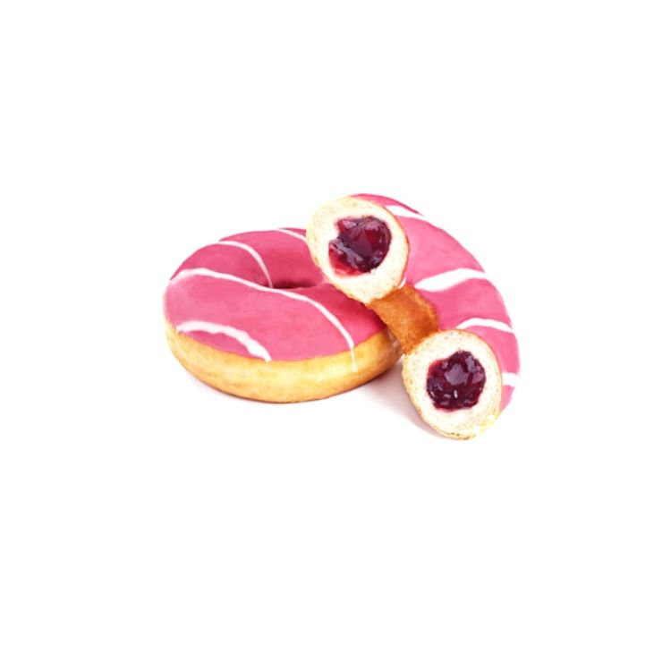 Donut gevuld met framboos