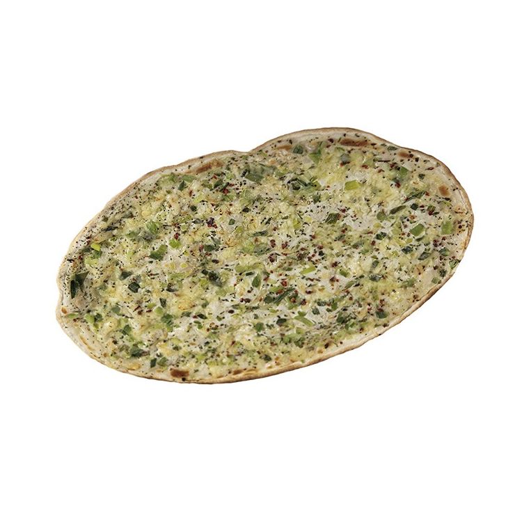 Tarte flambée ovale - fromage poireau