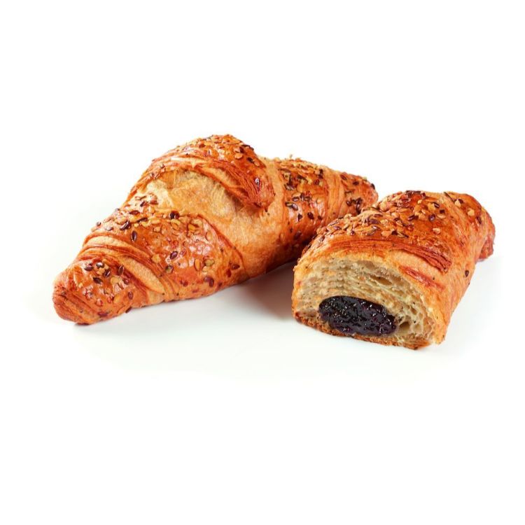 Blueberry filled seeded croissant