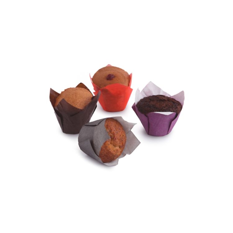 Assortimento di muffin senza glutine (nature, cacao, frutti di bosco, limone)