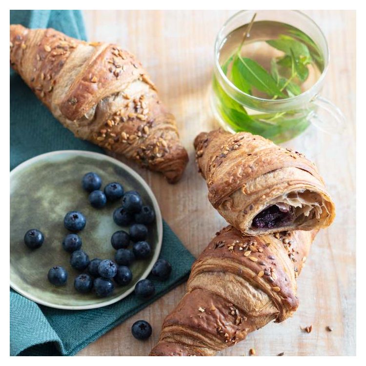 Vegan blueberry filled croissant