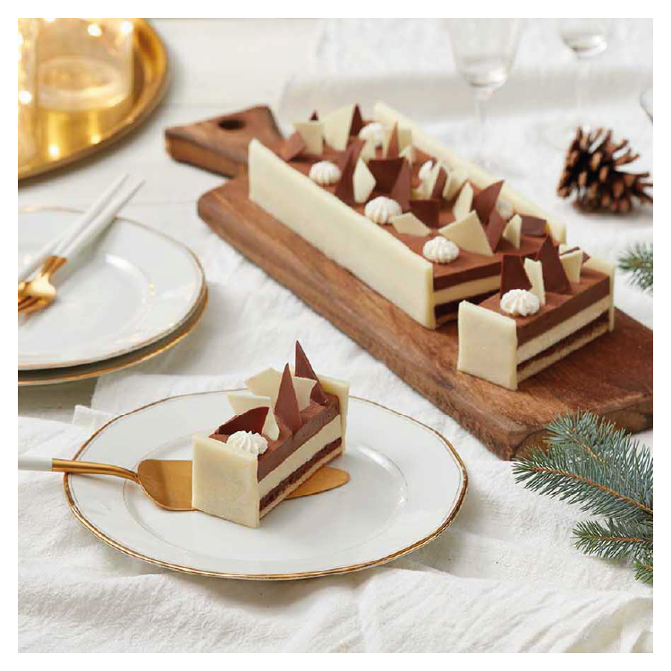 CHRISTMAS LOG ENTREMETS THREE CHOCOLATE