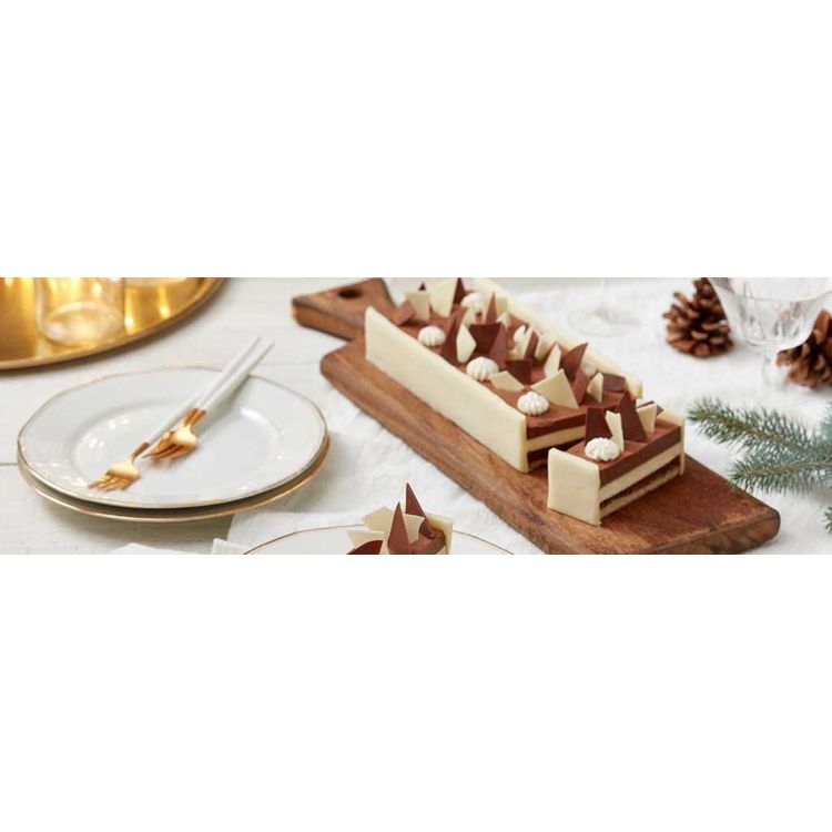 CHRISTMAS LOG ENTREMETS THREE CHOCOLATE