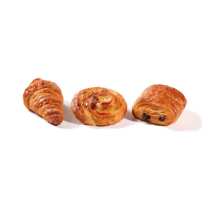 Assorti mini viennoiserie (croissant, chocolade- en koffiebroodje)