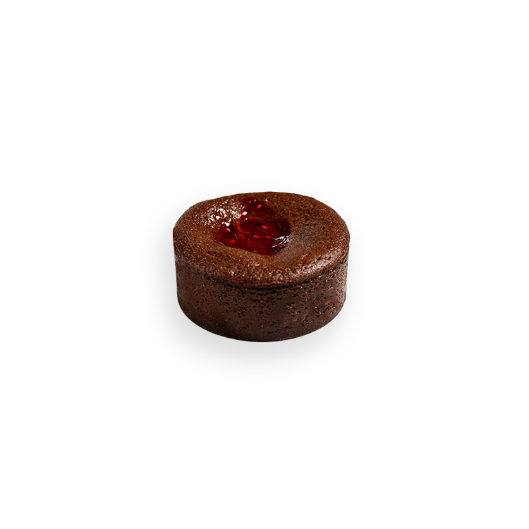 Chocolate lava cake raspberry filling