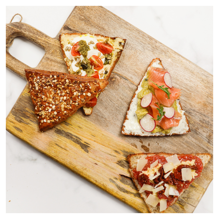 Tri-sandwich cereales con topping