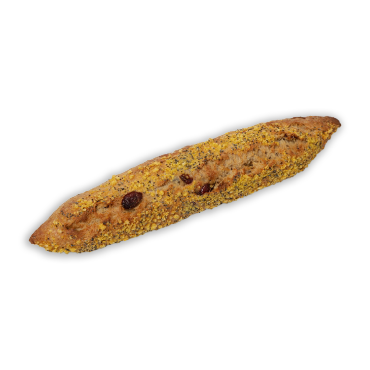 Halve baguette wit superfood  met spelt-chia-cranberry
