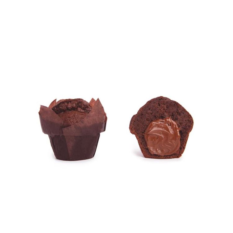 Muffin czekoladowy z nadzieniem czekoladowo-orzechowym