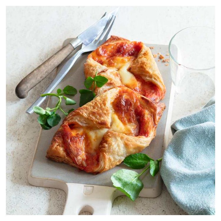 Tomato, ham & cheese open croissant