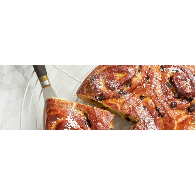 Escargot brioché aux pépites de chocolat façon chinois en couronne