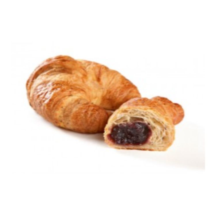 Red fruit filled seeded croissant