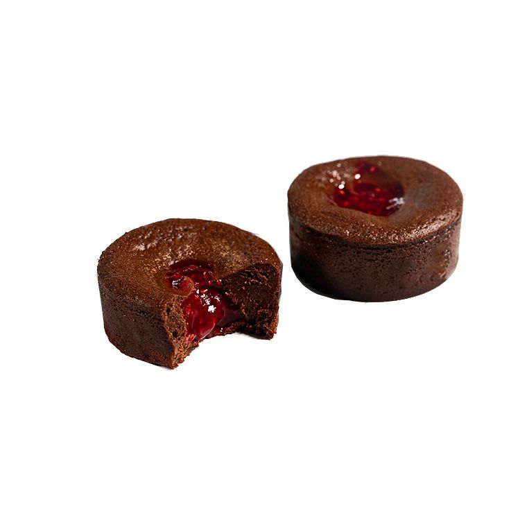 Fondant au chocolat fourré à la framboise