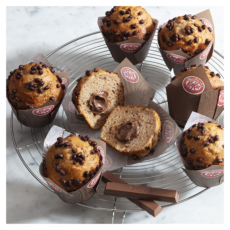 Filled muffin made with KitKat®