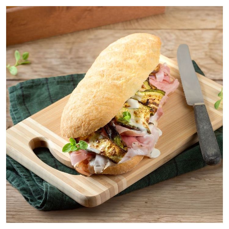 SANDWICH JAMBON COURGETTES ET FROMAGE CRESCENZA 